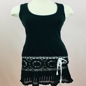PRE-LOVED KNIT + CROCHETED SLEEVELESS DRESS